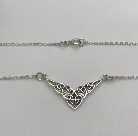 Triple Heart Silver Triquetra Necklace