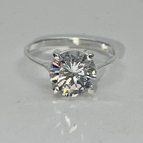 Round 8mm Solitaire Diamond Open Set Ring