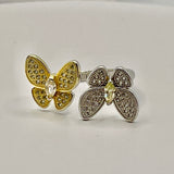 Twin Butterflies CZ Pave Ring