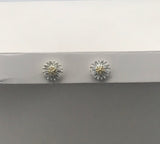 Sterling Silver Gold Vermeil 3D Flower Stud Earrings Granulated Gold