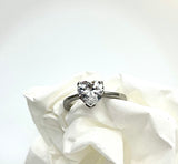 Heart 9mm Diamond Heart Shaped Solitaire Ring