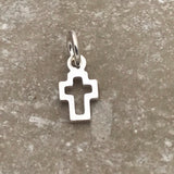 Sterling Silver Mini Open Crossed Charm