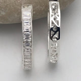 Stunning Baguette Diamond Hoop Half Scroll Earrings