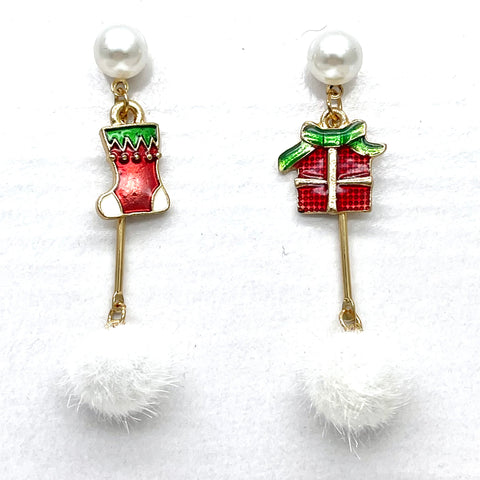 Xmas dangle earrings stocking and gifting