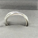Sterling Silver Russian Wedding Four Band Womens Ring