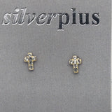 Crossed Pave Studs Earrings