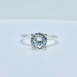 Round High Set 8mm Solitaire Diamond Ring