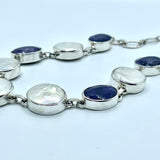 Coin Pearl Lapis Lazuli Station Necklace