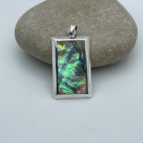 Sterling Silver Abalone Rectangle Pendant