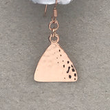 Gold Vermeil Sterling Silver 18Kt Rose Gold Hammered Triangle Earrings