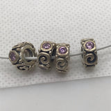 Sterling Silver European Large Hole Bead Pair