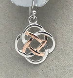 Gold Vermeil Sterling Silver 18Kt Rose Gold Celtic Knot Earrings