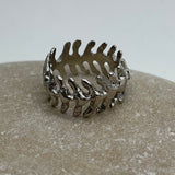 Sterling Silver Gold Vermeil Bone sz 7 1/2 Ring