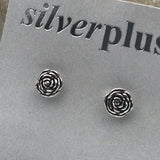 Sterling Silver Dainty Peony Stud Earrings