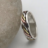 Twist Celtic Silver Gold Spinner Ring