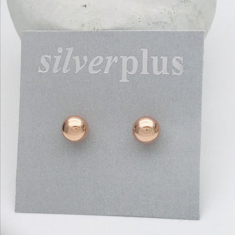 Rose Gold Dome Stud Earrings