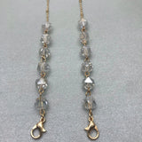 Glasses/mask gold extension chain faceted crystals