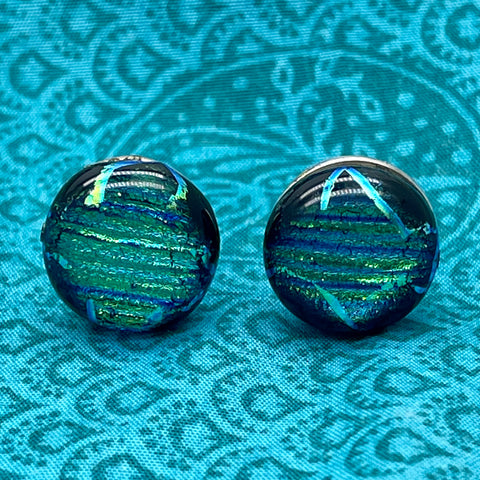 Cufflinks Solid 925 Sterling Silver hand made glass