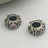 Sterling Silver European Large Hole Bead Pair