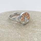 Large Dipped Rose Gold Tree of Life Ring