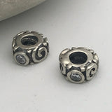 Sterling Silver European Large Hole Bead Pair