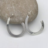 Sterling Silver Ski Slope Hoop Earrings
