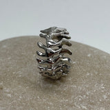 Sterling Silver Gold Vermeil Bone sz 7 1/2 Ring