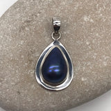 Sterling Silver Mabe Peacock Teardrop Pearl Pendant