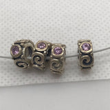 Sterling Silver European Large Hole Bead Pair
