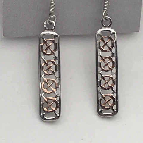 Celtic Pattern Silver Gold Earrings