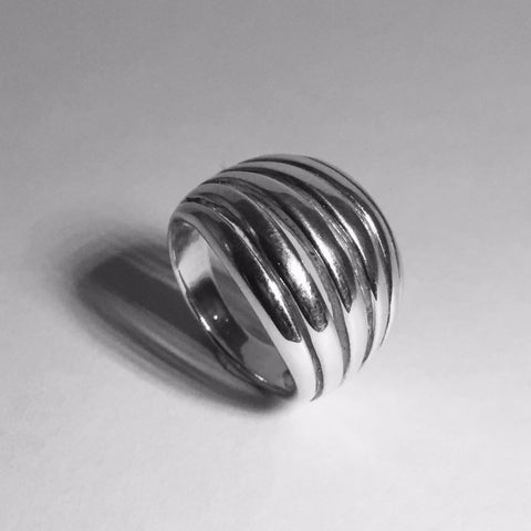 Sterling Silver Six Stripe Ring