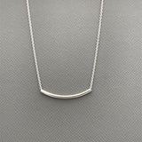 Shiny Silver Bar Necklace