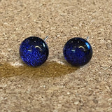 Hand made glass earrings 9mm