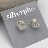 Sterling Silver Double interlocking Stud Earrings