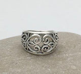 Sterling Silver Heart Shaped Scroll Ring