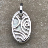Mother of Pearl Silver Double Drop Pendant