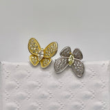 Twin Butterflies CZ Pave Ring