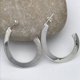Sterling Silver Ski Slope Hoop Earrings