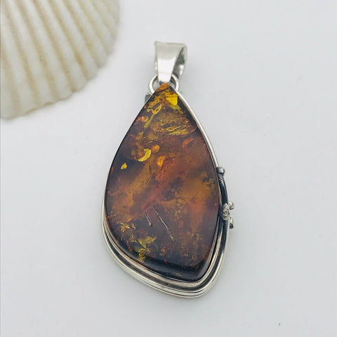 Amber Abstract Pendant