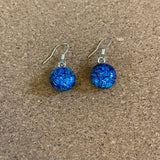 Hand made glass earrings 18mm