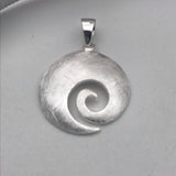 Brushed Silver Swirl Pendant