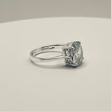Oval Solitaire 12mm Diamond Side Detail Ring