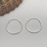 Sterling Silver Simple Hoop Earrings 18 mm