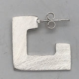 Greek Key brushed shiny 2 in 1 earring