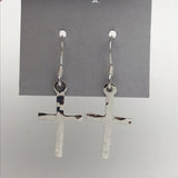 Hammered Crossed Drop Earrings