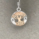 Sterling Silver Tree of Life Rose Gold Earrings