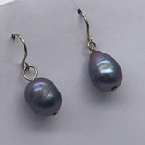 Sterling Silver Freshwater Peacock Pearl Drop Earrings
