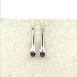 Drop Flute with Stone Earrings