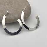 Sterling Silver Ski Slope Hoop Earrings