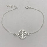 Silver Tree of Life in Oval Bracelet